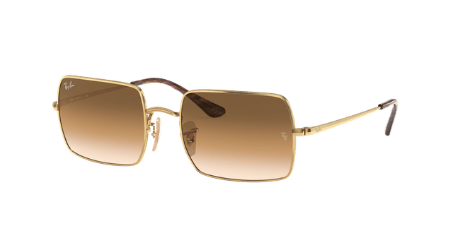 Ray-Ban Unisex Sunglass RB1969 Rectangle 1969 - Rahmenfarbe: Arista Gold, Linsenfarbe: Hellbraun Verlaufstönung