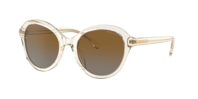 Ralph Mujer Sunglass RA5286U - Color del Marco: Pinot Grigio brillante, Color de la Lente: Ámbar y marrón degradado