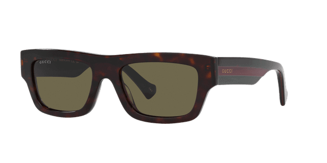 Gucci Man Sunglass GG1301S - Frame color: Tortoise, Lens color: Green