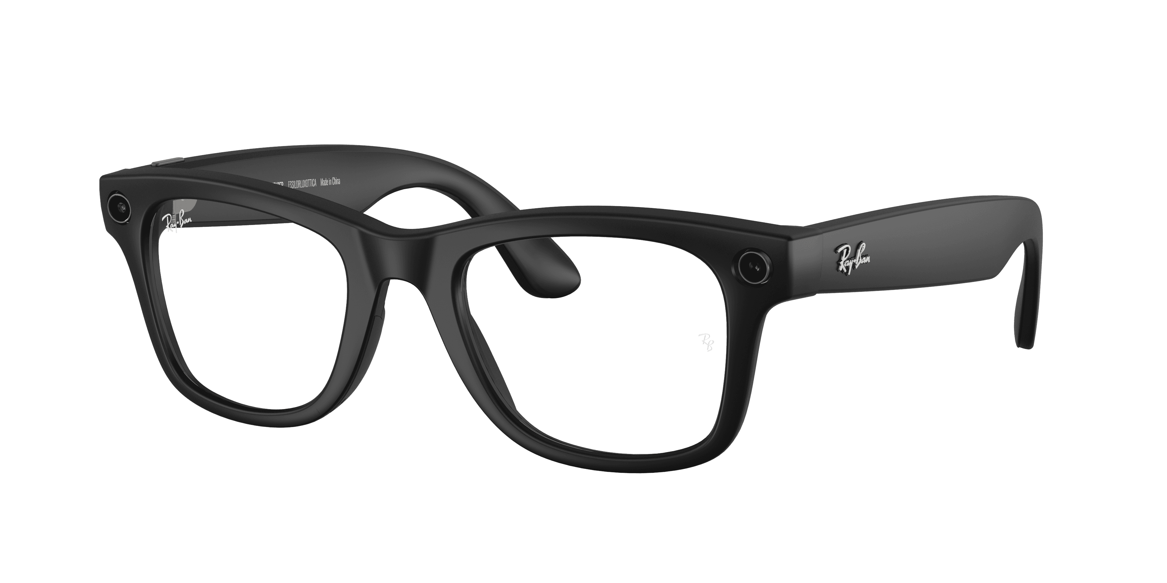 Ray-Ban Unisex RW4006 Ray-Ban | Meta Wayfarer - Frame color: Black, Lens color: Clear/Graphite Green