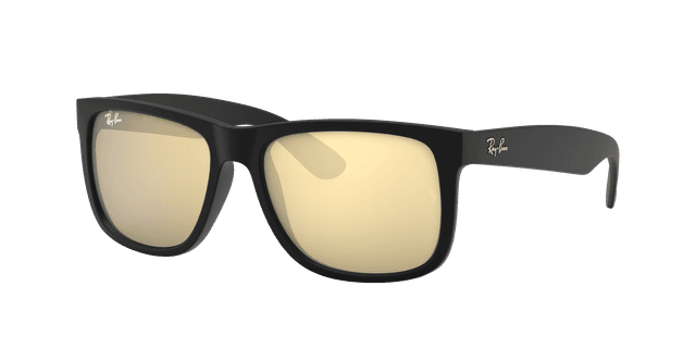 Ray-Ban Homme Sunglass RB4165 Justin Color Mix - Couleur du Monture: Caoutchouc noir, Couleur de Lentille: Or effet miroir
