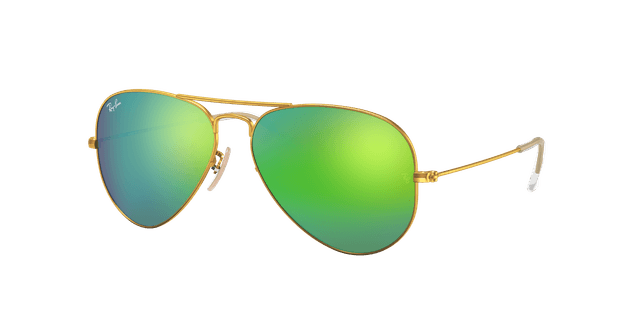 Ray-Ban Unisex Sunglass RB3025 Aviator Flash Lenses - Rahmenfarbe: Gold, Linsenfarbe: Grün Flash