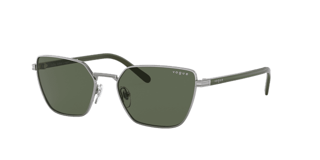 Vogue Eyewear Mujer Sunglass VO4245S - Color del Marco: Gunmetal, Color de la Lente: Verde Oscuro