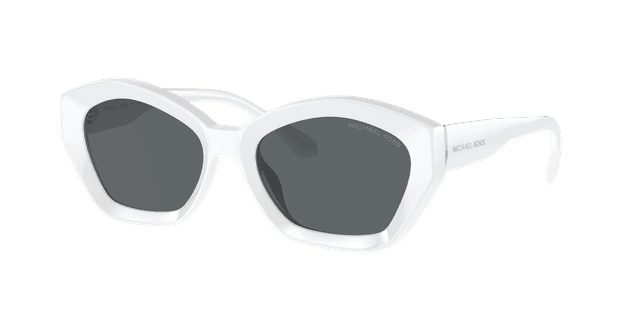 Michael Kors Frau Sunglass MK2209U Bel Air - Rahmenfarbe: Optisch Weiß, Linsenfarbe: Dunkelgrau einfarbig