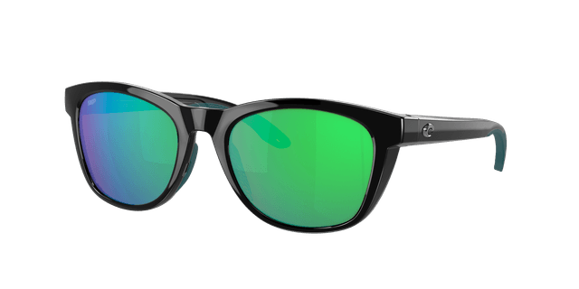 Costa Mujer Sunglass 6S9108 Aleta - Color del Marco: Negro, Color de la Lente: Verde Espejado