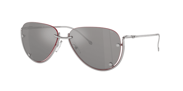 Diesel Unisex Sunglass DL1003 - Couleur du Monture: Argent brillant, Couleur de Lentille: Gris effet miroir