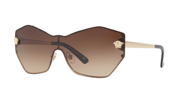 Versace Mujer Sunglass VE2182 - Color del Marco: Oro Pálido, Color de la Lente: Marrón claro y oscuro degradado