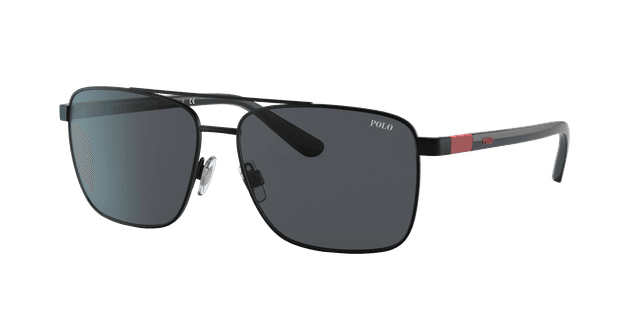 Polo Ralph Lauren Hombre Sunglass PH3137 - Color del Marco: Negro semibrillante, Color de la Lente: Gris