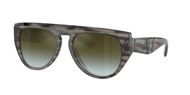 Ferrari Unisex Sunglass FH2005U - Couleur du Monture: Rayé Gris, Couleur de Lentille: Vert dégradé miroir