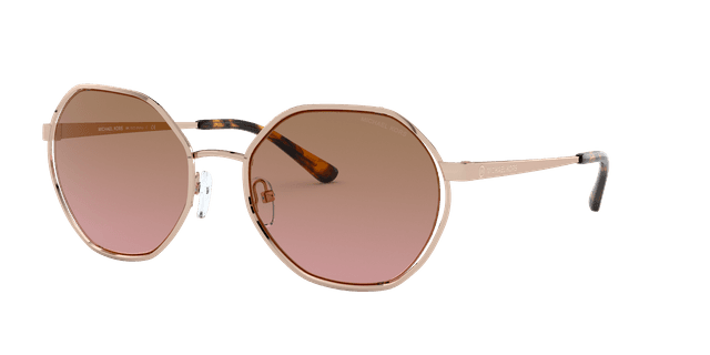 Michael Kors Frau Sunglass MK1072 Porto - Rahmenfarbe: Rotgold, Linsenfarbe: Braun Rosa Verlauf