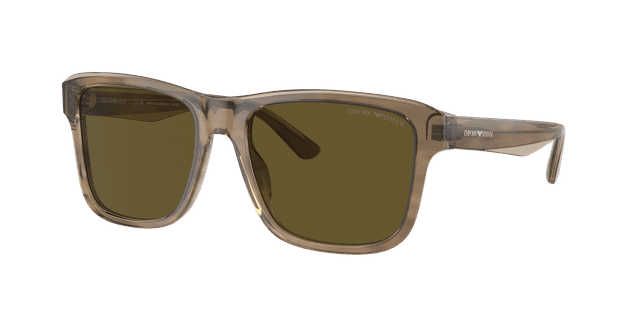 Emporio Armani Hombre Sunglass EA4208 - Color del Marco: Verde brillante/parte superior marrón, Color de la Lente: Marrón Oscuro