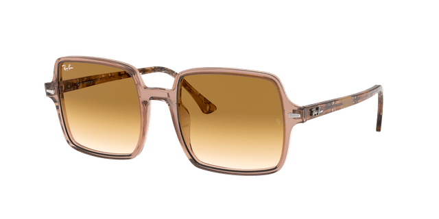 Ray-Ban Woman Sunglass RB1973 Square II - Frame color: Transparent Brown, Lens color: Light Brown Gradient