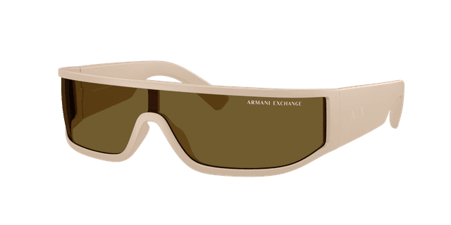 Armani Exchange Homme Sunglass AX4153SU - Couleur du Monture: Beige mat, Couleur de Lentille: Dark Brown Voodoo