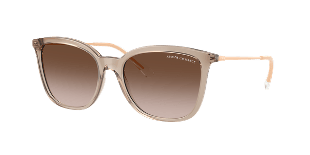 Armani Exchange Mujer Sunglass AX4151S - Color del Marco: Beis claro opalescente, Color de la Lente: Marrón Degradado