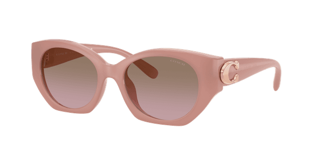 Coach Mujer Sunglass HC8407U CW194 - Color del Marco: Ante lechoso, Color de la Lente: Marrón y rosado degradado