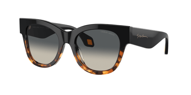 Giorgio Armani Femme Sunglass AR8195U - Couleur du Monture: Noir/Havana jaune, Couleur de Lentille: Dégradé Gris