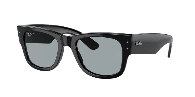 Ray-Ban Unisex Sunglass RB0840S Mega Wayfarer - Color del Marco: Negro, Color de la Lente: Azul Oscuro