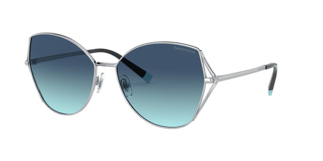 Tiffany & Co. Mujer Sunglass TF3072 - Color del Marco: Plateado, Color de la Lente: Azul Tiffany Degradado
