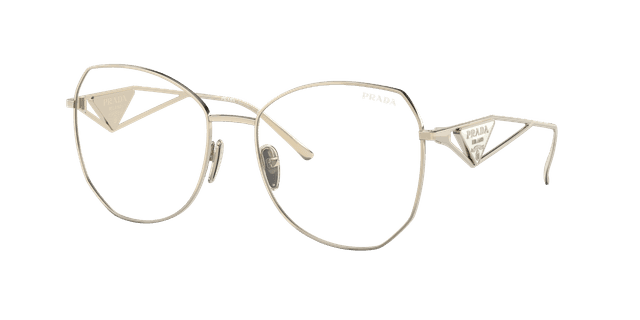 Prada Woman Sunglass PR 57YS - Frame color: Pale Gold, Lens color: Clear Blue-Violet Light Filter