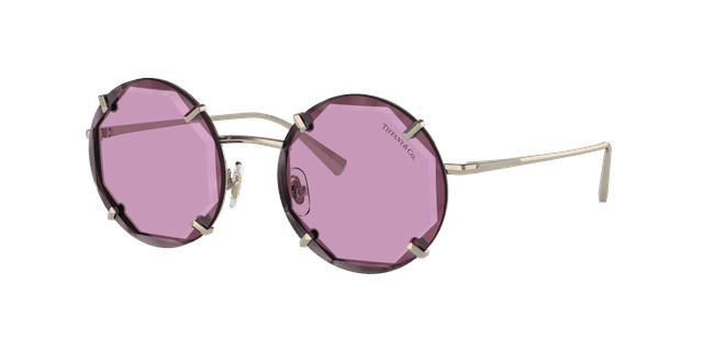 Tiffany & Co. Woman Sunglass TF3091 - Frame color: Pale Gold, Lens color: Dark Violet