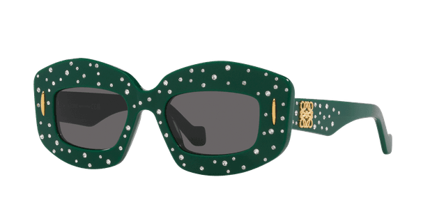 Loewe Frau Sunglass Anagram LW4114IS - Rahmenfarbe: Grün, Linsenfarbe: Grau