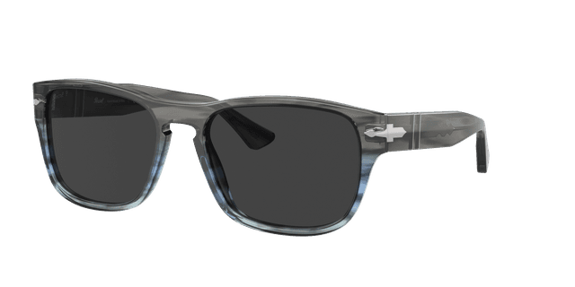 Persol Unisex Sunglass PO3341S - Couleur du Monture: Gris rayé bleu dégradé, Couleur de Lentille: Gris foncé Polar