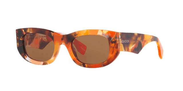 Gucci Unisex Sunglass GG1627S - Color del Marco: Naranja, Color de la Lente: Marrón