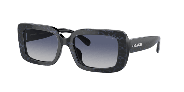 Coach Mujer Sunglass HC8380U CL922 - Color del Marco: Zafiro perla con la C distintiva, Color de la Lente: Azul Degradado