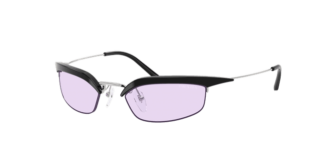 Prada Vrouwelijk Sunglass PR B50S - Framekleur: Zwart/Zilver, Lenskleur: Violet