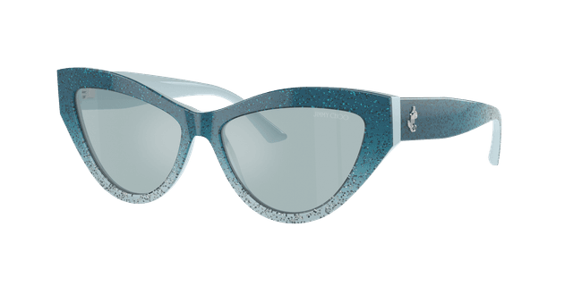 Jimmy Choo Vrouwelijk Sunglass JC5004 - Framekleur: Azuur gradiënt glitter, Lenskleur: Licht azuurblauw zilver gespiegeld