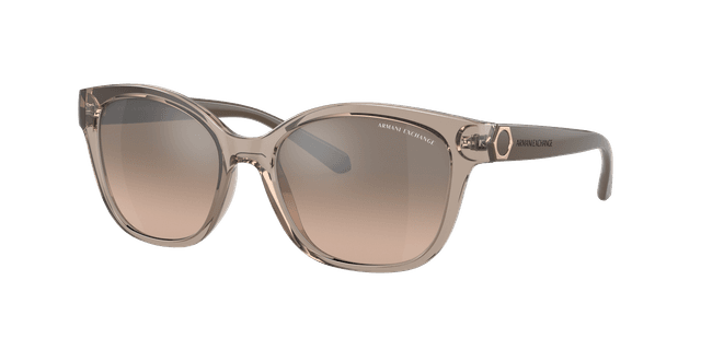 Armani Exchange Femme Sunglass AX4127S - Couleur du Monture: Brun, Couleur de Lentille: Dégradé Marron Effet miroir Argent