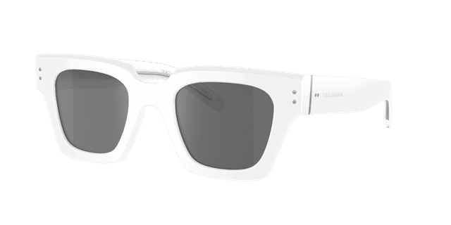 Dolce&Gabbana Homme Sunglass DG4413 - Couleur du Monture: Blanc, Couleur de Lentille: Noir effet miroir gris