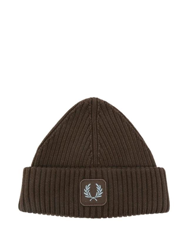 FRED PERRY "Fred Perry" Cotton Ribbed Beanie