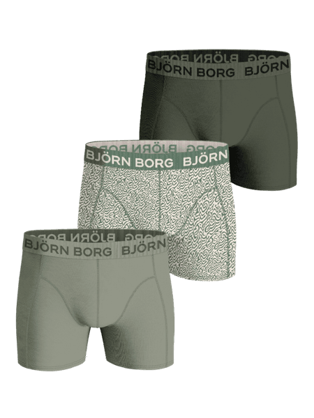 Björn Borg Cotton Stretch Boxers 3-pack Groen, XXL