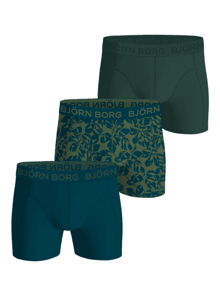Björn Borg Cotton Stretch Boxers 3-pack Groen, XS