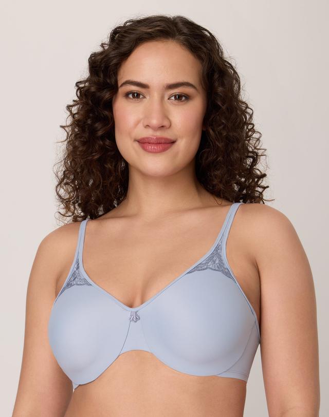 Bali Passion for Comfort Underwire Minimizer Bra Silver Satin 40DDD
