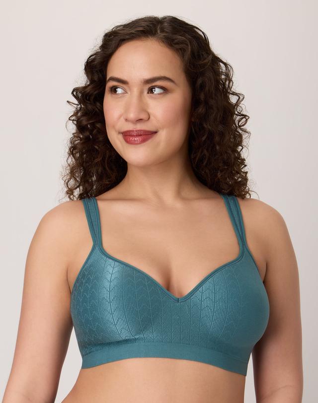 Bali Comfort Revolution Wireless Bra Ever Blue Green Zag 40C