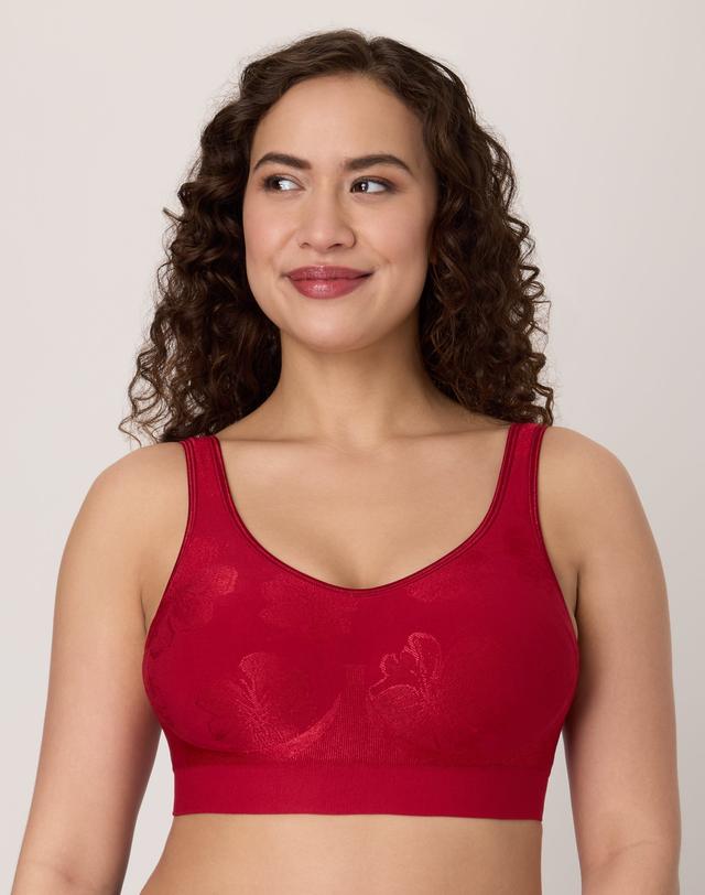 Bali Comfort Revolution ComfortFlex Fit Shaping Wireless Bra Rosy Red Tropic XL
