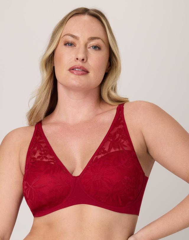 Bali Breathe Cotton Modal Wireless T-Shirt Bra Rosy Red XL