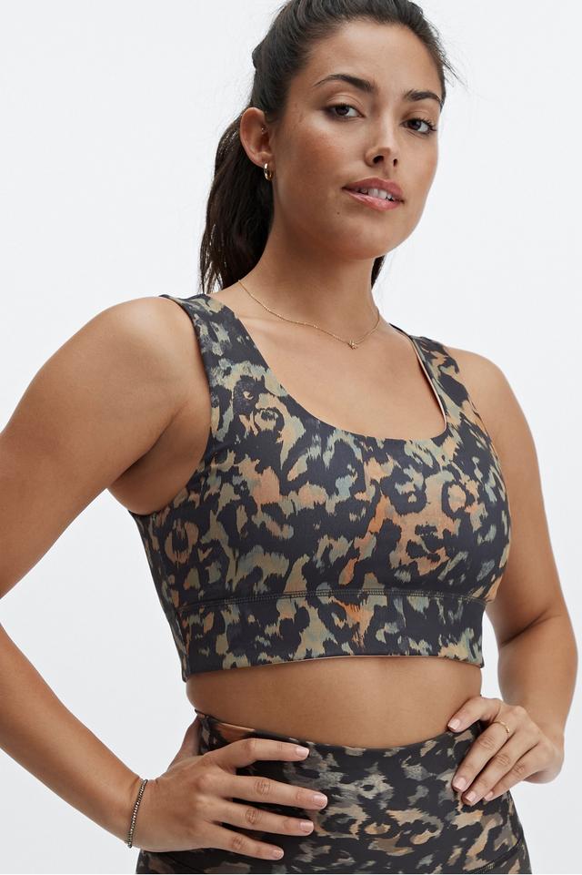 Harlow Reversilbe Midi Sport-BH mit mittlerem Halt Fabletics Wild Camo/Gaia Womens XXS