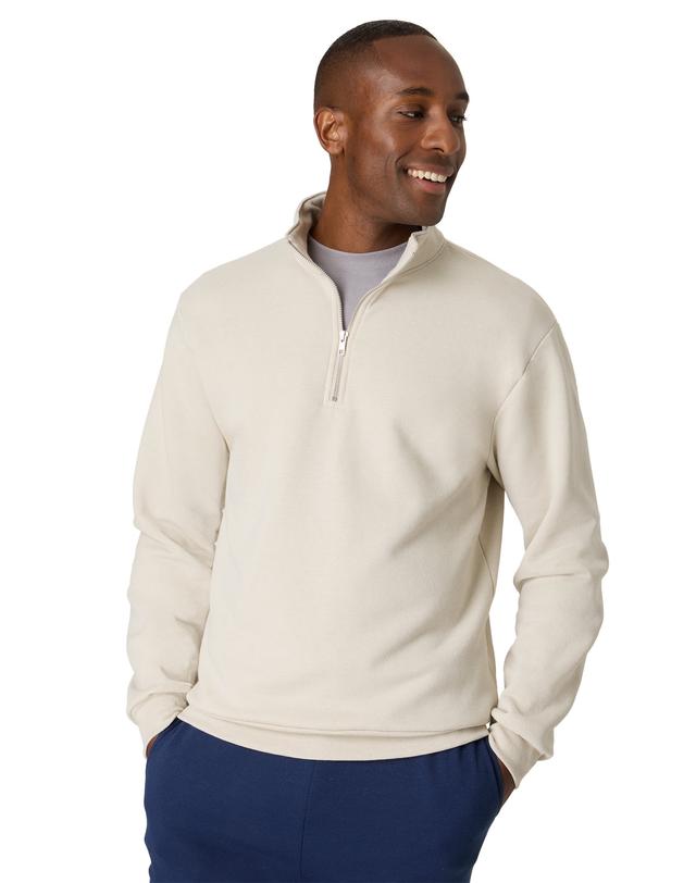 Hanes EcoSmart Men's Fleece Quarter-Zip Pullover Sand 2XL