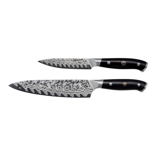Henckels Compass Damascus 2-pc, Damascus Steel Chef and Paring Knife Set