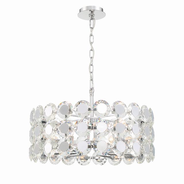 Chrome Six Light Chandelier from the Perrene Collection