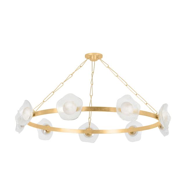 Vintage Gold Leaf LED Chandelier from the Almandine Collection