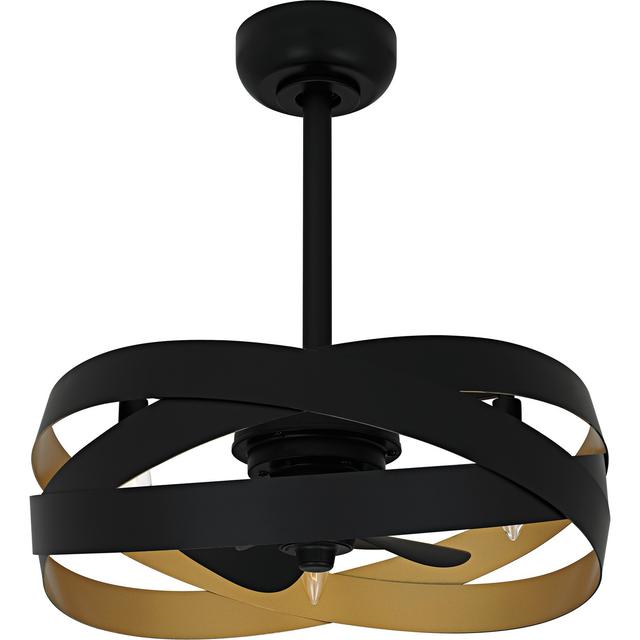 Matte Black Fan Light from the Zito Collection