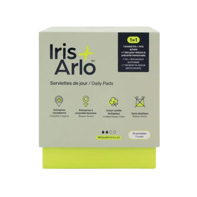 Iris + Arlo 100% Organic Cotton Pads Regular, 10 Pack