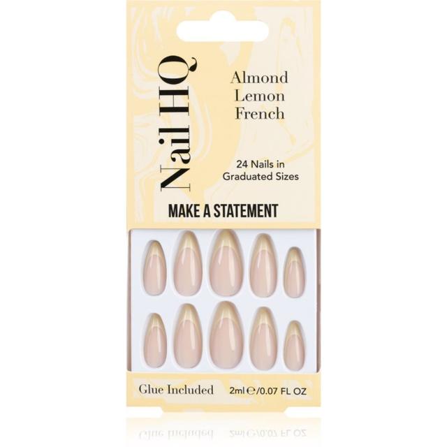 Nail HQ Almond Lemon French false nails with glue 24 pc