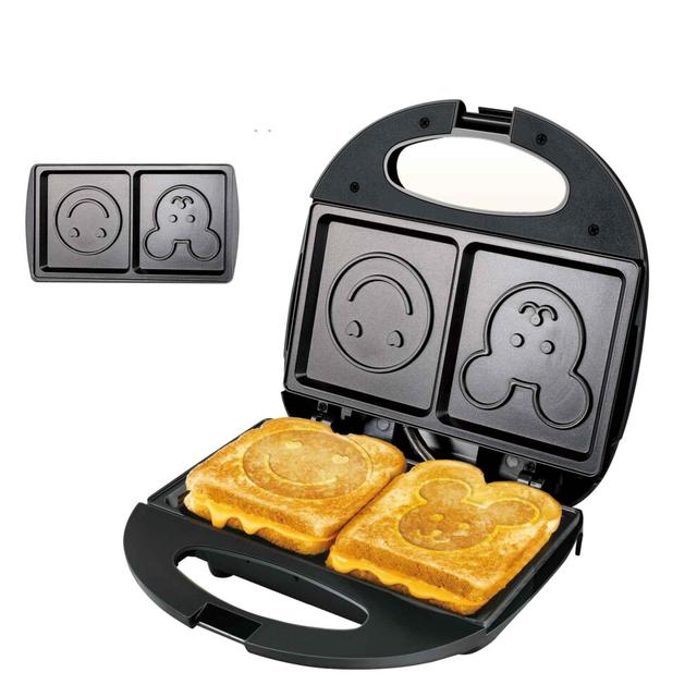 (UK plug, Sandwich Maker 3) 750W Electric Waffles and Sandwich Maker Machine