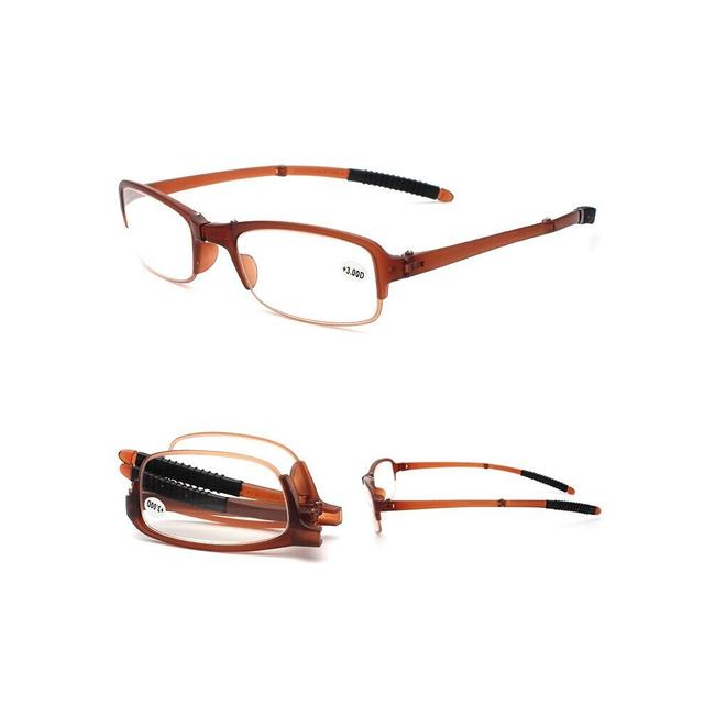 (Brown, 1.5) Light Weight Folding Reading Glasses Magnifying Fatigue Relief