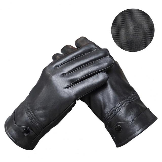 (Cool Black White-XL) 1 Pair Men Winter Gloves Anti-slip Firm Stitching Windproof Scratch Resistant Cycling Gloves Cycling Gloves for Daily Wear